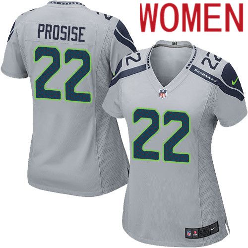 Women Seattle Seahawks 22 C. J. Prosise Nike Gray Game NFL Jersey